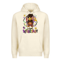 Sandshell mardi gras school secretary afro messy bun Premium Hoodie - texasbilliewilder