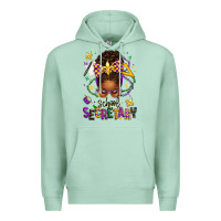 Seafoam mardi gras school secretary afro messy bun Premium Hoodie - texasbilliewilder