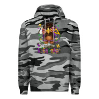 Slate Camo mardi gras school secretary afro messy bun Premium Hoodie - texasbilliewilder