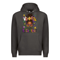 Smoke mardi gras school secretary afro messy bun Premium Hoodie - texasbilliewilder