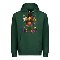 Sports Green mardi gras school secretary afro messy bun Premium Hoodie - texasbilliewilder