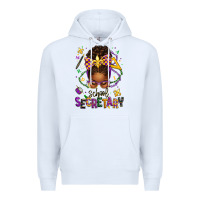 White mardi gras school secretary afro messy bun Premium Hoodie - texasbilliewilder