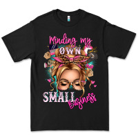 Black minding my own small business blonde messy bun Premium Tee - texasbilliewilder
