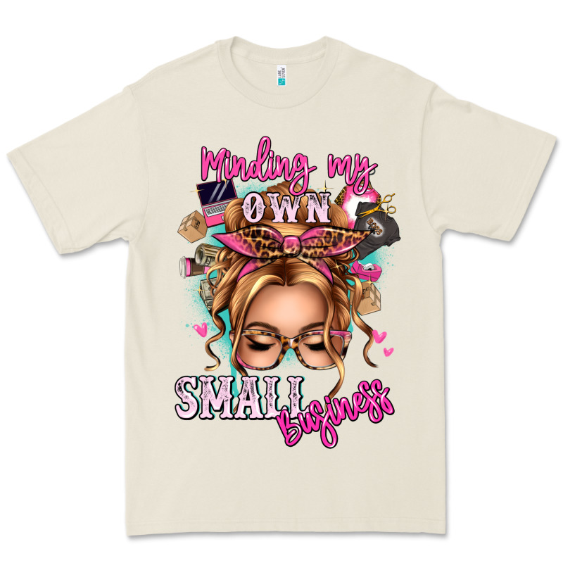 Minding My Own Small Business Blonde Messy Bun Premium Tee by texasbilliewilder | Teevron