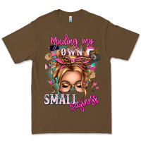 Cacao minding my own small business blonde messy bun Premium Tee - texasbilliewilder