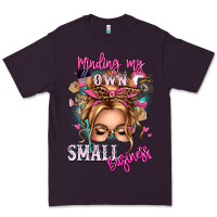 Plum minding my own small business blonde messy bun Premium Tee - texasbilliewilder