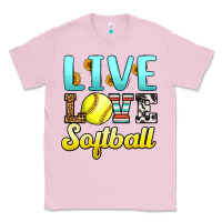 Bubblegum Pink live love softball Classic Tee - LillyAllenDesigns