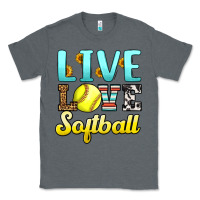 Charcoal Heather live love softball Classic Tee - LillyAllenDesigns
