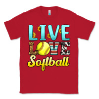 Red live love softball Classic Tee - LillyAllenDesigns