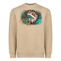 Mushroom indian headress sunflower leopard Heavyweight Sweatshirt - AdoDesignShop