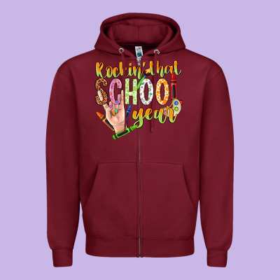 Rockin That School Year Zipper Hoodie Designed By Nancycooperartshop
