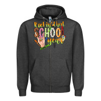 Charcoal Heather rockin that school year Zipper Hoodie - NancyCooperArtShop