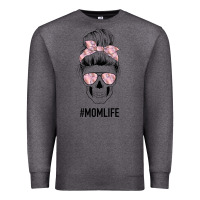 Charcoal Heather Pink Flower Mom Skull Premium Sweatshirt - Bettercallsaul