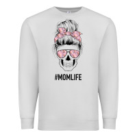 Dove Grey Pink Flower Mom Skull Premium Sweatshirt - Bettercallsaul