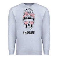 Heather Grey Pink Flower Mom Skull Premium Sweatshirt - Bettercallsaul