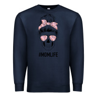 Navy Pink Flower Mom Skull Premium Sweatshirt - Bettercallsaul