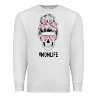 Oatmeal Heather Pink Flower Mom Skull Premium Sweatshirt - Bettercallsaul