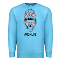 Ocean Blue Pink Flower Mom Skull Premium Sweatshirt - Bettercallsaul