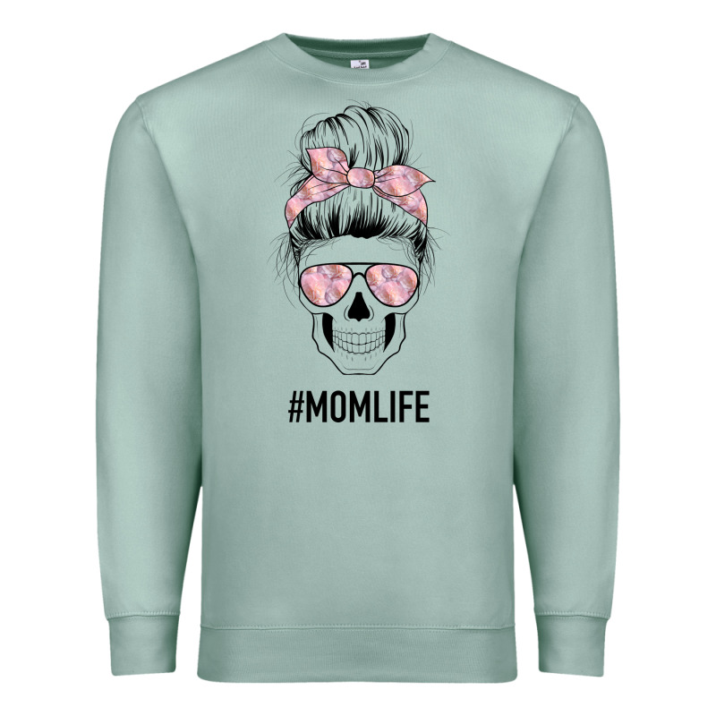 Pink Flower Mom Skull Premium Sweatshirt by Bettercallsaul | Teevron