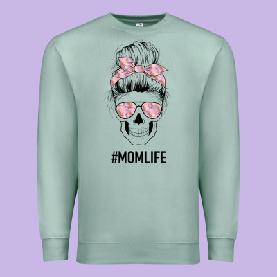 Pink Flower Mom Skull Premium Sweatshirt Designed By Bettercallsaul