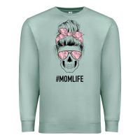 Seafoam Pink Flower Mom Skull Premium Sweatshirt - Bettercallsaul
