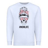 White Pink Flower Mom Skull Premium Sweatshirt - Bettercallsaul