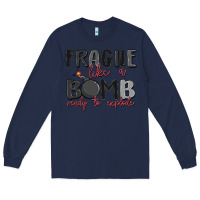 Navy fragile like a bomb ready to explode Long Sleeve Tee - MaliasSmallBusiness