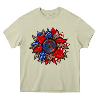 Mossy American flag leopard sunflower Heavy Core Tee - Zillion Design Studio