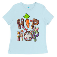 Baby Blue Hip Hop Bunny Ladies Tee - RanaPortraitStore