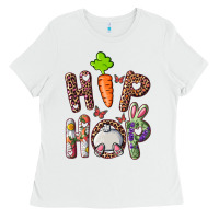 White Hip Hop Bunny Ladies Tee - RanaPortraitStore