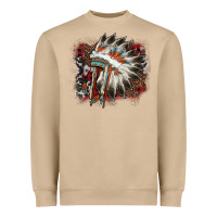 İndian Headress Cowhide Heavyweight Sweatshirt | Teevron