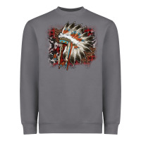 Storm İndian Headress Cowhide Heavyweight Sweatshirt - AdoDesignShop