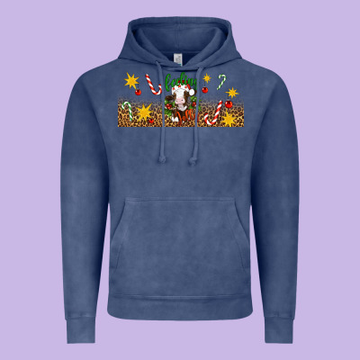 Christmas Feeling Jolly Cow Vintage Hoodie Designed By Artiststas