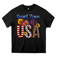 Black small town usa Heavy Core Tee - Zillion Design Studio