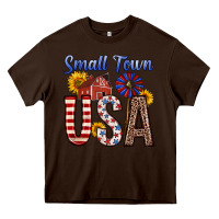 Chocolate Brown small town usa Heavy Core Tee - Zillion Design Studio