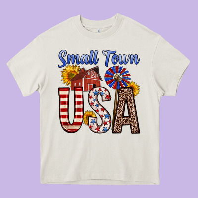 Small Town Usa Heavy Core Tee Designed By Zillion Design Studio