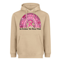 Mushroom in october we wear pink breast cancer awareness rainbow Heavyweight Hoodie - Jasminsmagicworld