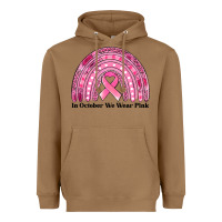 Toasted Coconut in october we wear pink breast cancer awareness rainbow Heavyweight Hoodie - Jasminsmagicworld