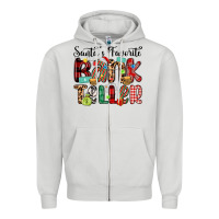 Dove Grey santa s favorite bank teller Zipper Hoodie - MaliasSmallBusiness