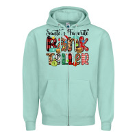 Seafoam santa s favorite bank teller Zipper Hoodie - MaliasSmallBusiness