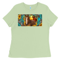 Matcha horse and desert with sunflowers gemstone Ladies Tee - RanaPortraitStore