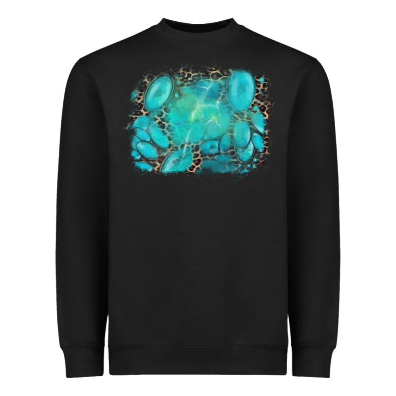 Turquoise Leopard Background Heavyweight Sweatshirt by AdoDesignShop | Teevron