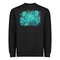 Black turquoise leopard background Heavyweight Sweatshirt - AdoDesignShop