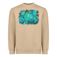Mushroom turquoise leopard background Heavyweight Sweatshirt - AdoDesignShop