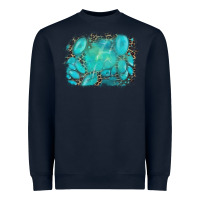 Navy turquoise leopard background Heavyweight Sweatshirt - AdoDesignShop