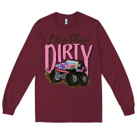 Burgundy let's play dirty Long Sleeve Tee - MaliasSmallBusiness