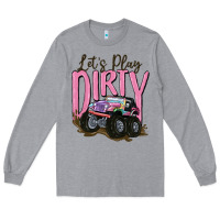 Heather Grey let's play dirty Long Sleeve Tee - MaliasSmallBusiness