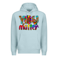 Blue Mist LGBTQ+ you matter with leopard Premium Hoodie - NancyCooperArtShop