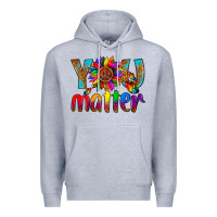 Heather Grey LGBTQ+ you matter with leopard Premium Hoodie - NancyCooperArtShop