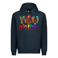 Navy LGBTQ+ you matter with leopard Premium Hoodie - NancyCooperArtShop
